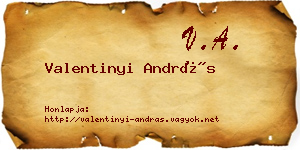 Valentinyi András névjegykártya