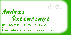 andras valentinyi business card
