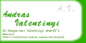 andras valentinyi business card